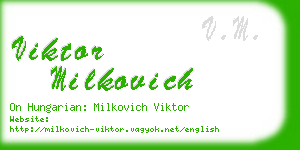 viktor milkovich business card